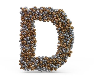 Arka planda açık altın harfli D harfi. Üç Boyut