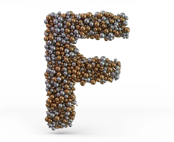 Jasnozłotą literę F na tle. 3D — Zdjęcie stockowe