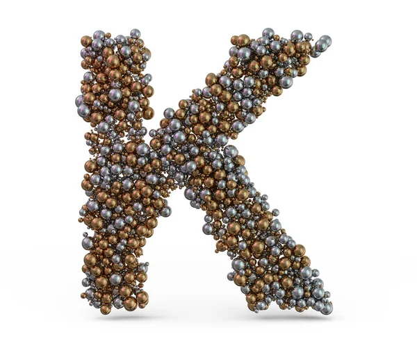 Jasnozłotą literę K na tle. 3D — Zdjęcie stockowe
