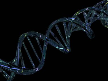 DNA zinciri. Bilimsel arka plan. 3D render