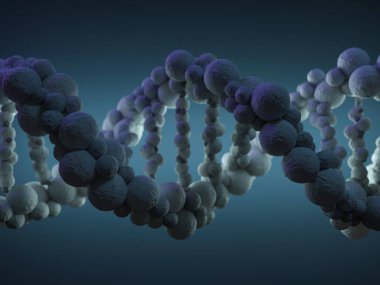 DNA zinciri. Bilimsel arka plan. 3D render
