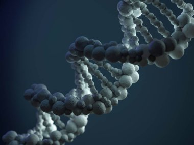 DNA zinciri. Bilimsel arka plan. 3D render
