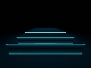 Renkli neon soyut ışıklar. 3d