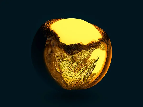 Abstract background with sphere and glowing core. 3D — Stock Photo, Image
