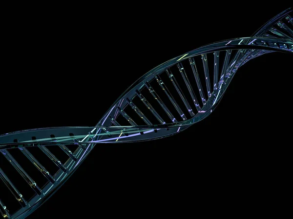 Rantai DNA. Latar belakang ilmiah abstrak. Perender 3D — Stok Foto