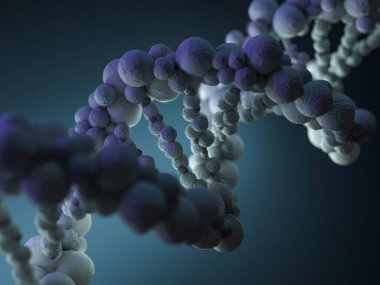 DNA zinciri. Bilimsel arka plan. 3D render
