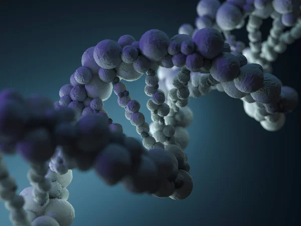 DNA chain. Abstract scientific background. 3D rendering — Stock Photo, Image