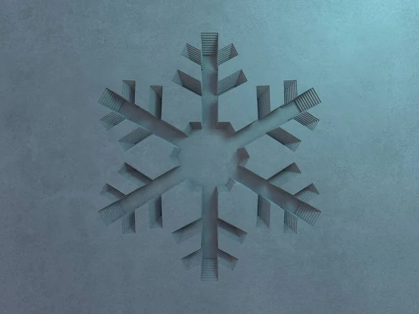 Textura pared gris con diferentes rayas en forma de copos de nieve. 3D — Foto de Stock