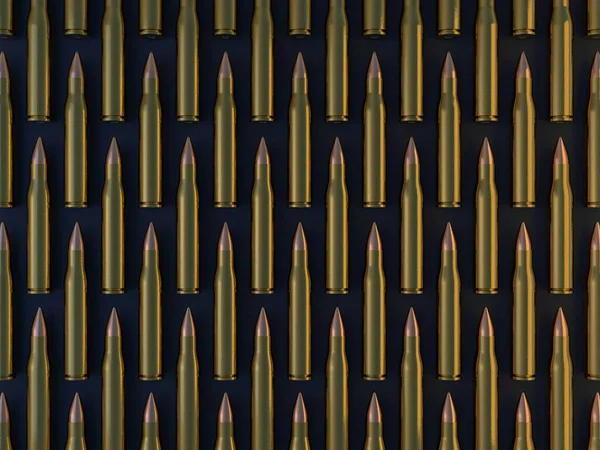 Viele Munitionskugeln Muster Hintergrund. 3d — Stockfoto