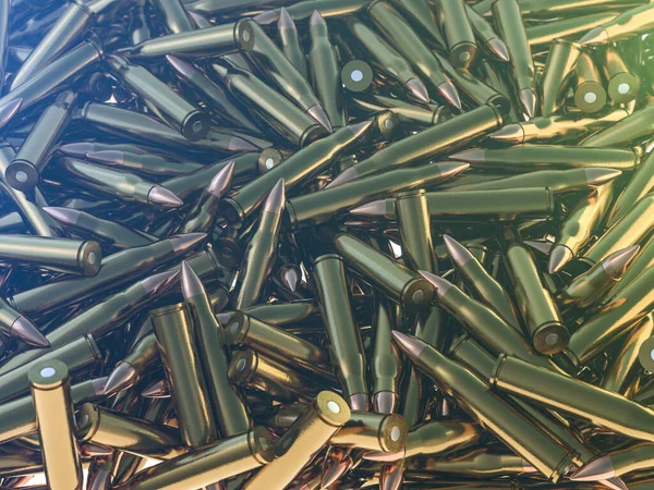 Muitas balas de munição padrão de fundo. 3D — Fotografia de Stock