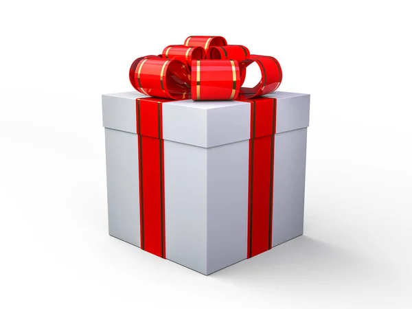 Weihnachten und Neujahr, Geschenkbox Hintergrund. 3d — Stockfoto