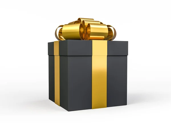 Weihnachten und Neujahr, Geschenk Black Box Hintergrund. 3d — Stockfoto