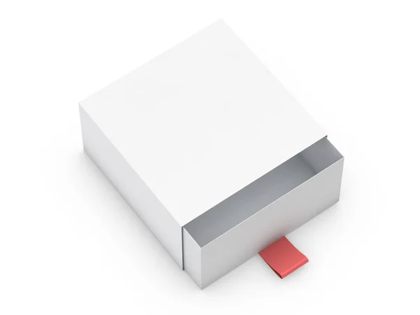 Scatola bianca finto isolato su sfondo bianco. 3D — Foto Stock