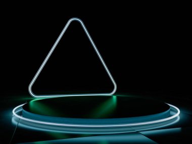 Çizgilerin neon soyut arkaplanı. 3B görüntüleme