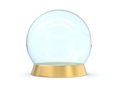 Arka plandaki tahminler için büyük cam top. 3B görüntüleme