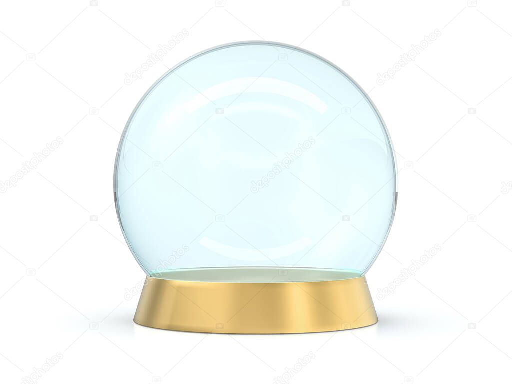 Large glass ball for predictions on background. 3D rendering