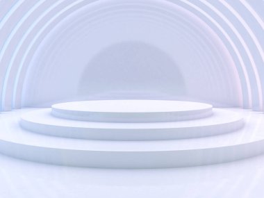 Soyut modern mimari arka plan, boş açık alan iç mekanı. 3B görüntüleme