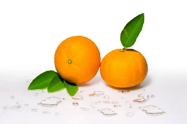 Orange Frukt Oran Slice Isolera Vitt Med Urklippsbana Orange Bakgrund — Stockfoto