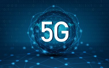 5g 4g ağ küresel dünya iletişim ağ dünya haritası mavi koyu mavi arka plan harita dünya vektör küresel lojistik ağı göster