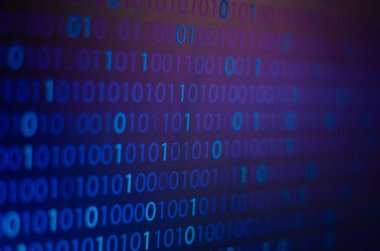 İkili mavi arka plan mavi dijital ikili veri kod ekran soyut bilgi teknoloji zemin üzerine