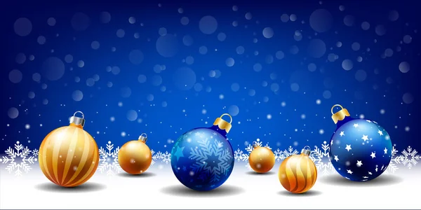 mutlu yeni yıl Noel kar topu arka plan, metin giriş kutusuna, mavi arka plan