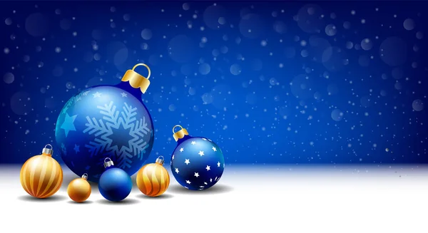 Feliz Año Nuevo Navidad Nevando Fondo Bola Cuadro Entrada Texto — Vector de stock