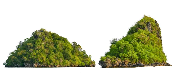 Ізолювати Острів Посеред Зеленого Моря Білий Фон Відокремлений Від Фону — стокове фото