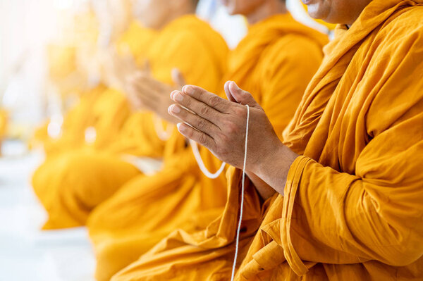 Buddhist monks chant Buddhist rituals