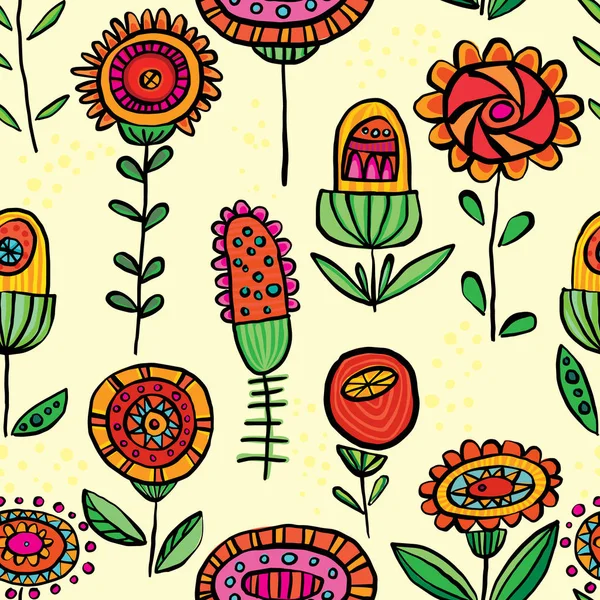 Vector Colorido Folklórico Floral Sin Costuras Fondo Del Patrón Ideal — Archivo Imágenes Vectoriales