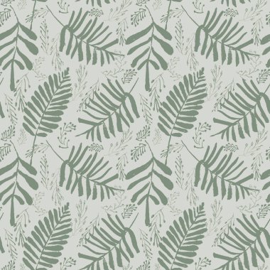 Karmaşık vektör tropikal seamless modeli yeşil arka plan üzerinde bırakır. Yazlık, neşeli ve eğlenceli. Arka plan, duvar kağıtları ve dokular davetiyeler, hediye paketi ve ileti örneği için büyük.