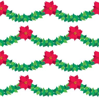 Vektör Noel sınır kırmızı Atatürk çiçeği çiçek.