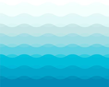 Mavi okyanus su dalgası soyut arka plan düz vektör tasarım biçimi