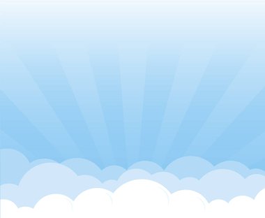 Mavi gökyüzü arka plan vektör tasarımı ile bulut.