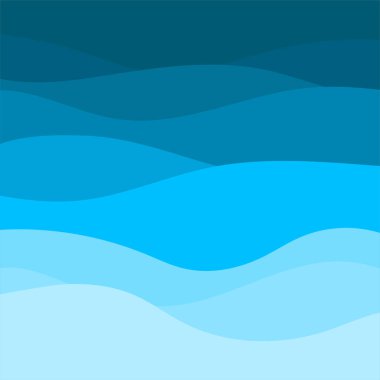 Mavi dalga arka plan düz vektör tasarım tarzında