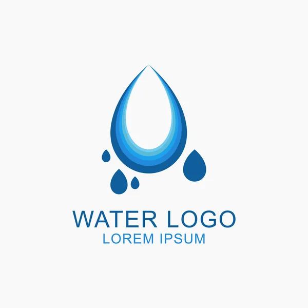 Water Logo Vector Design Blue Color Tone White Background — Stock Vector