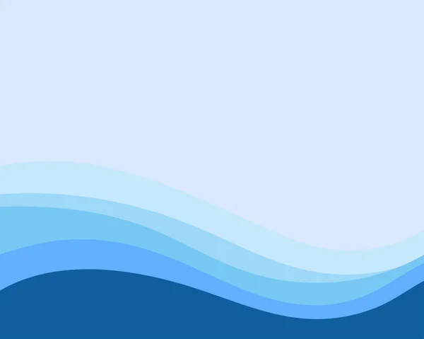 Diseño Fondo Abstracto Vectorial Agua Onda Azul Estilo Plano — Archivo Imágenes Vectoriales