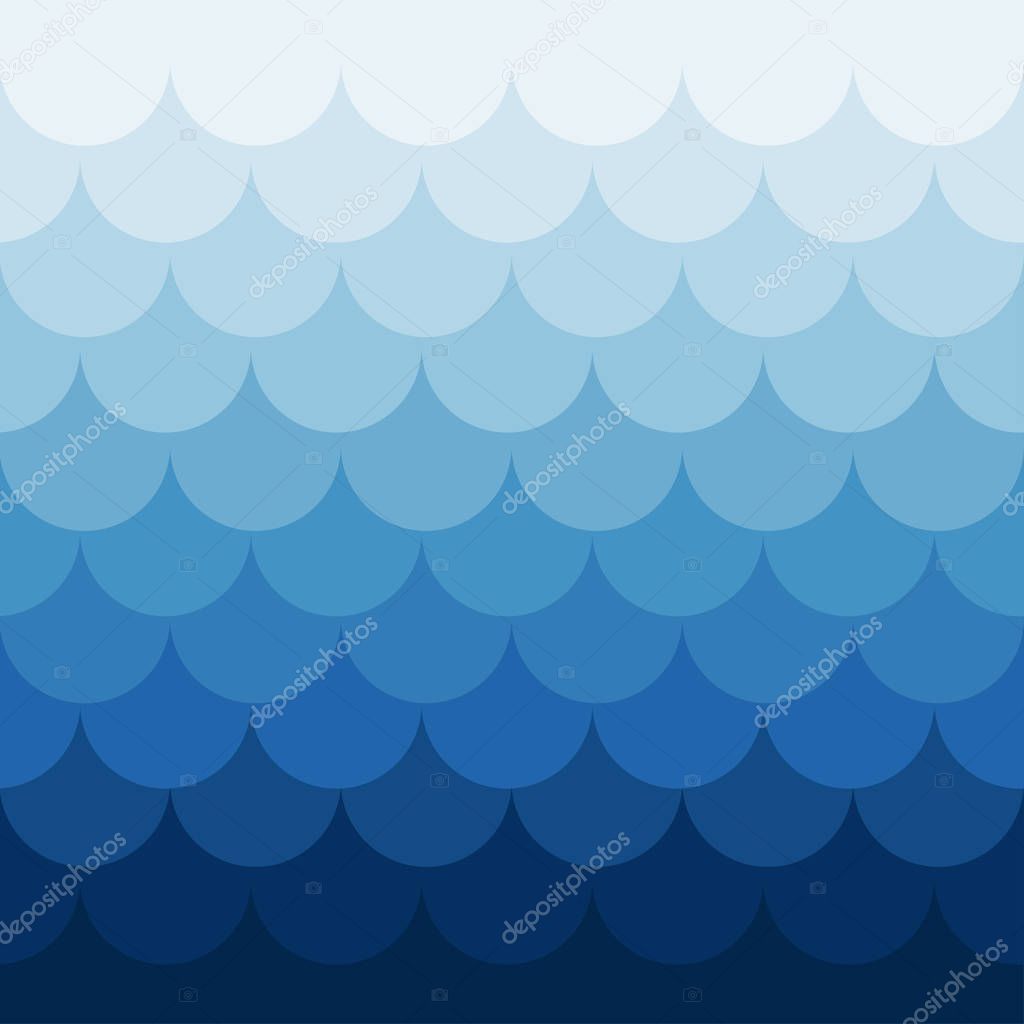 Blue wave vector abstract background design.Flat style