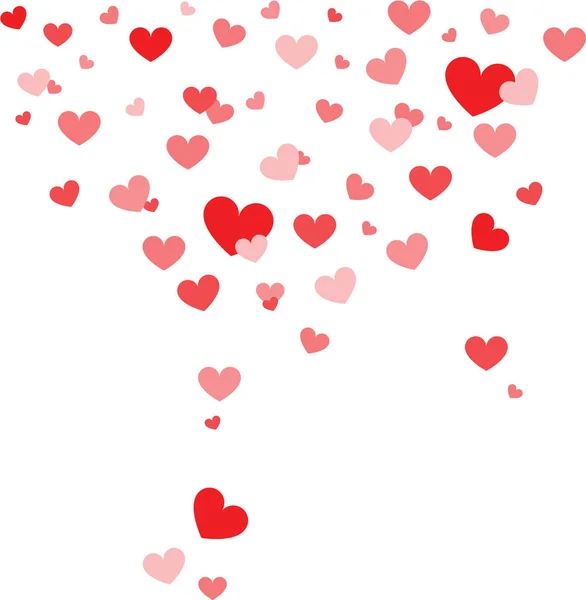 Rote Herzen Isolierte Vektor Design Mit Weißem Hintergrund Für Valentinstag — Stockvektor