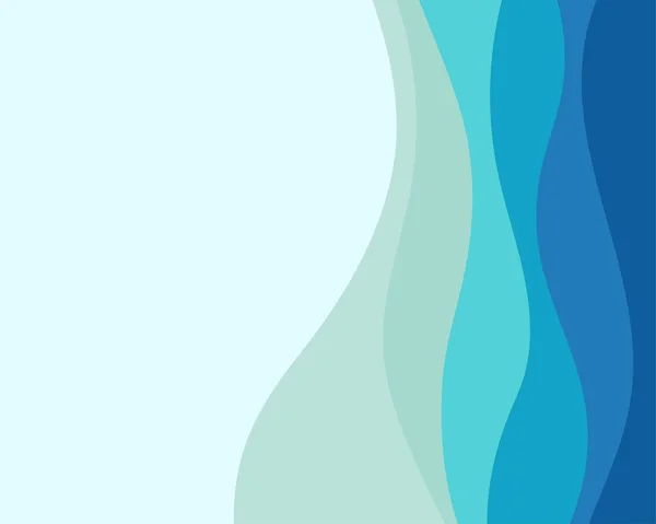 蓝波抽象背景在平面向量样式为现代设计例证 蓝色色调水波 — 图库矢量图片