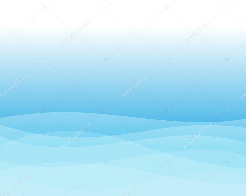 Line wave with blue color abstract background in flat vector design style and space on beside for text.