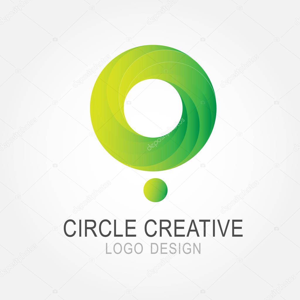 Circle logo vector design with green color gradient on white background.