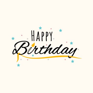 Metin vektör fırça arka plan yazı doğum günü