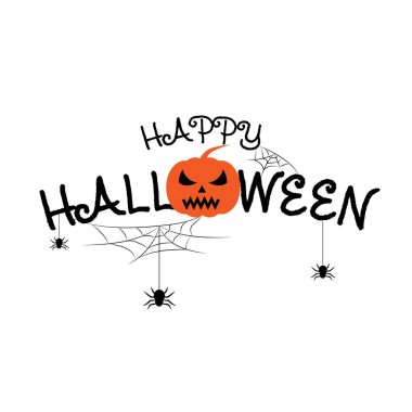 Mutlu Cadılar Bayramı vektör yazı metni vektör beyaz arka plan