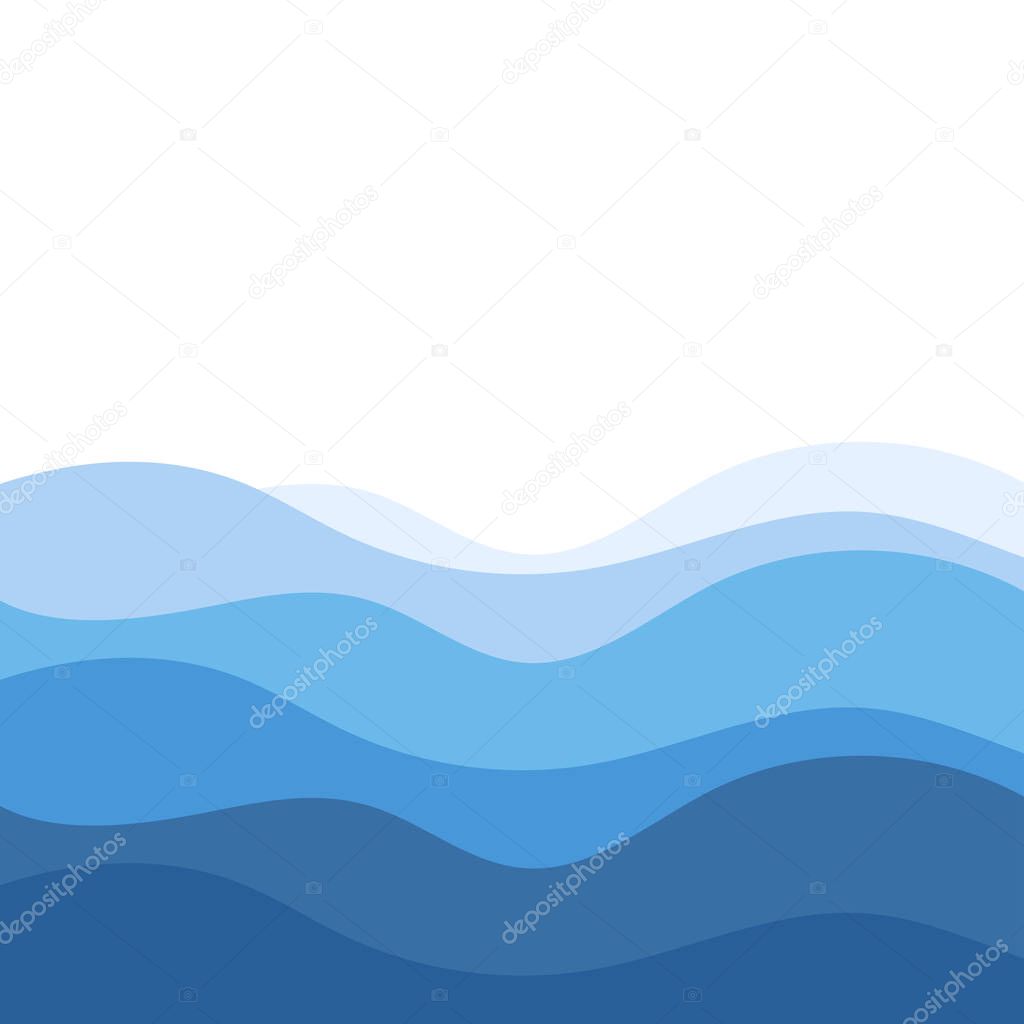 Blue wave concept abstract vector background