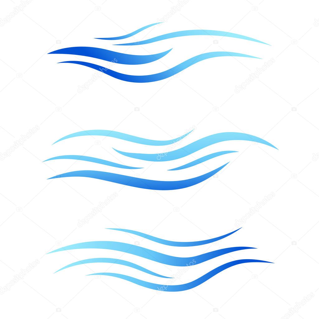 Blue wave water abstract vector illustration