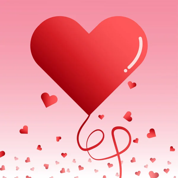 Corazón rojo para el día de San Valentín concepto de fondo — Vector de stock