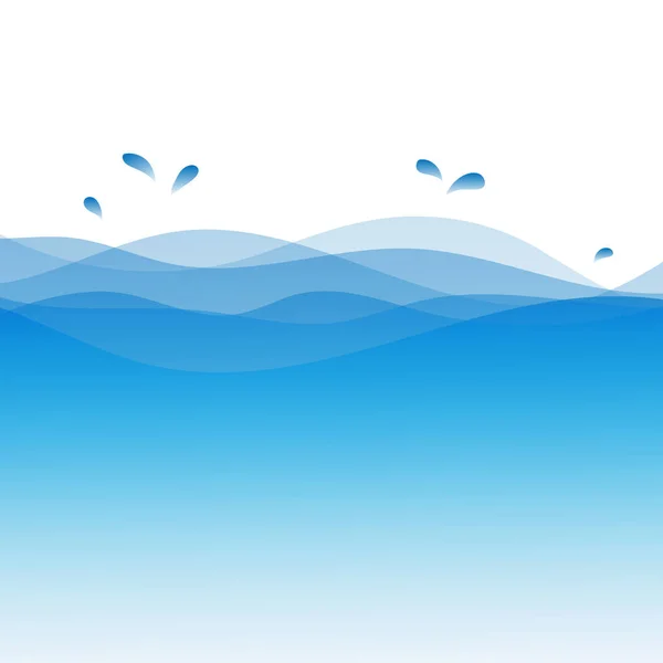 Blau Wasser Welle abstrakt Vektor Hintergrund Illustration — Stockvektor