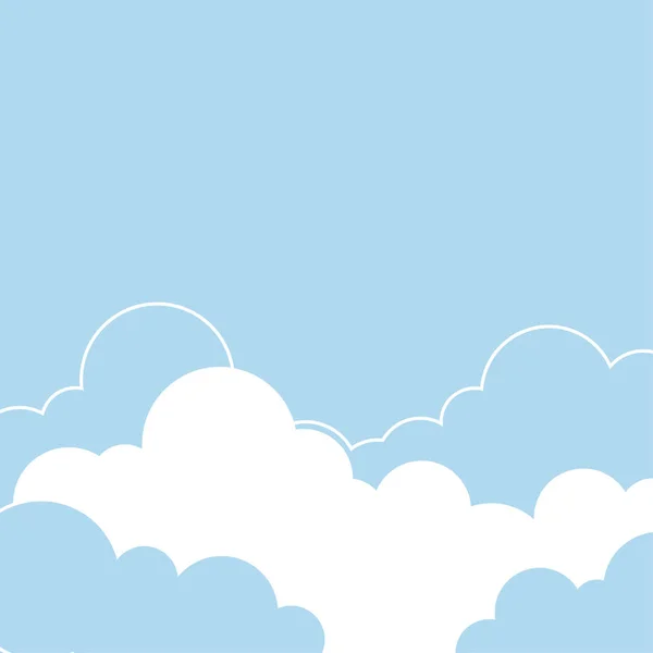 Nube su cielo blu paesaggio vettore sfondo illusione — Vettoriale Stock