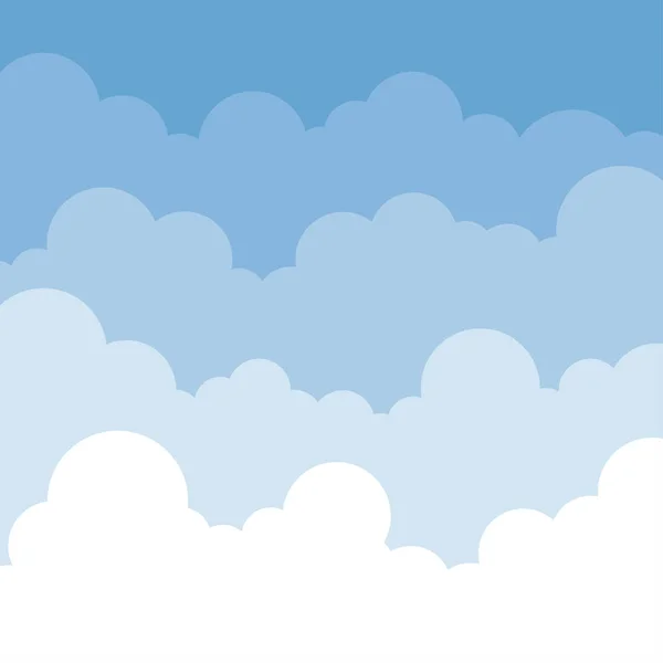 Wolke auf Himmel Landschaft Vektor Hintergrund Illustration eingestellt — Stockvektor