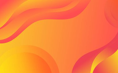 Dinamik akışkan şekil dalgası geometrik 3d kağıt vektörü turuncu soyut arkaplan